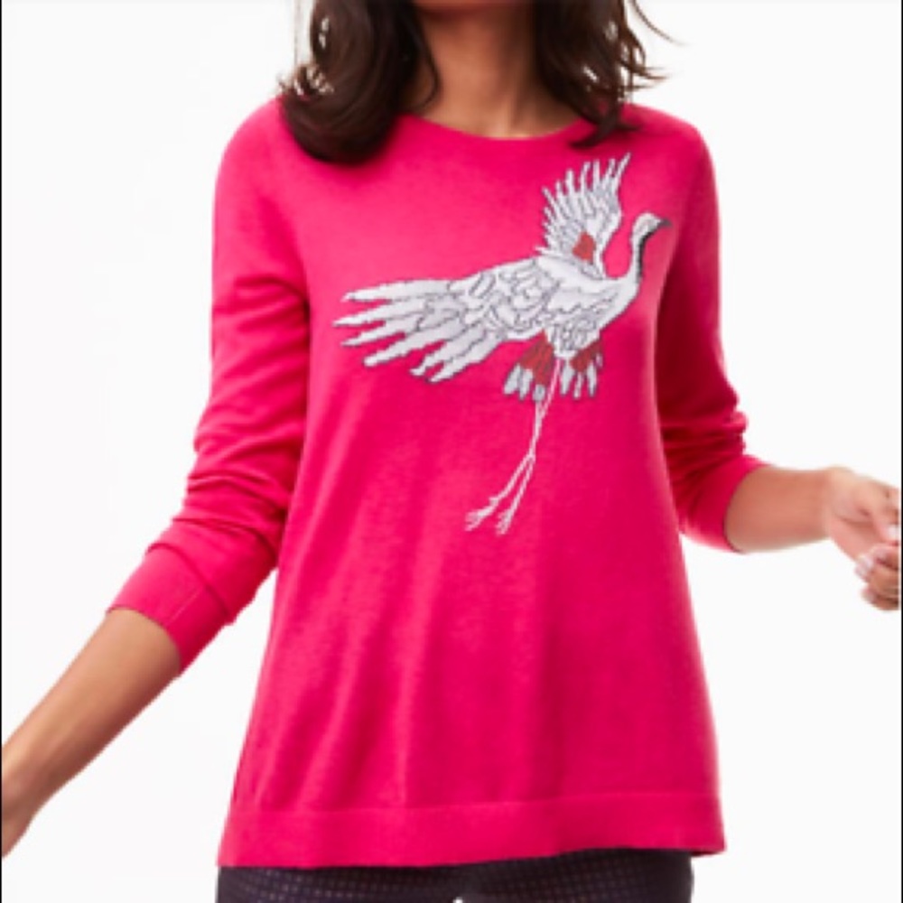 LOFT crane print sweater.